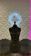 Load image into Gallery viewer, Edgy Buckle Corset Mini Dress Set