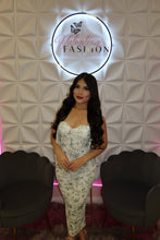 Load image into Gallery viewer, Ivory Sage Lace Mesh Maxi Dress
