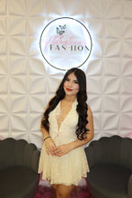 Load image into Gallery viewer, The Brielle lace halter mini dress
