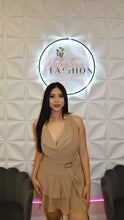 Load image into Gallery viewer, Ruffled halter mini dress
